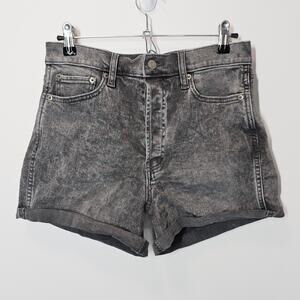 Gap Cheeky Short High-Rise Button Fly Denim Grey Acid 3" Inseam Shorts Size 8